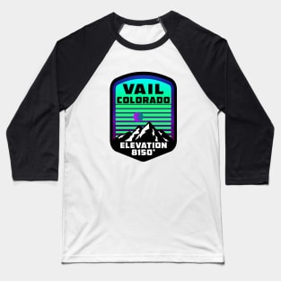 Ski Vail Colorado Skiing Baseball T-Shirt